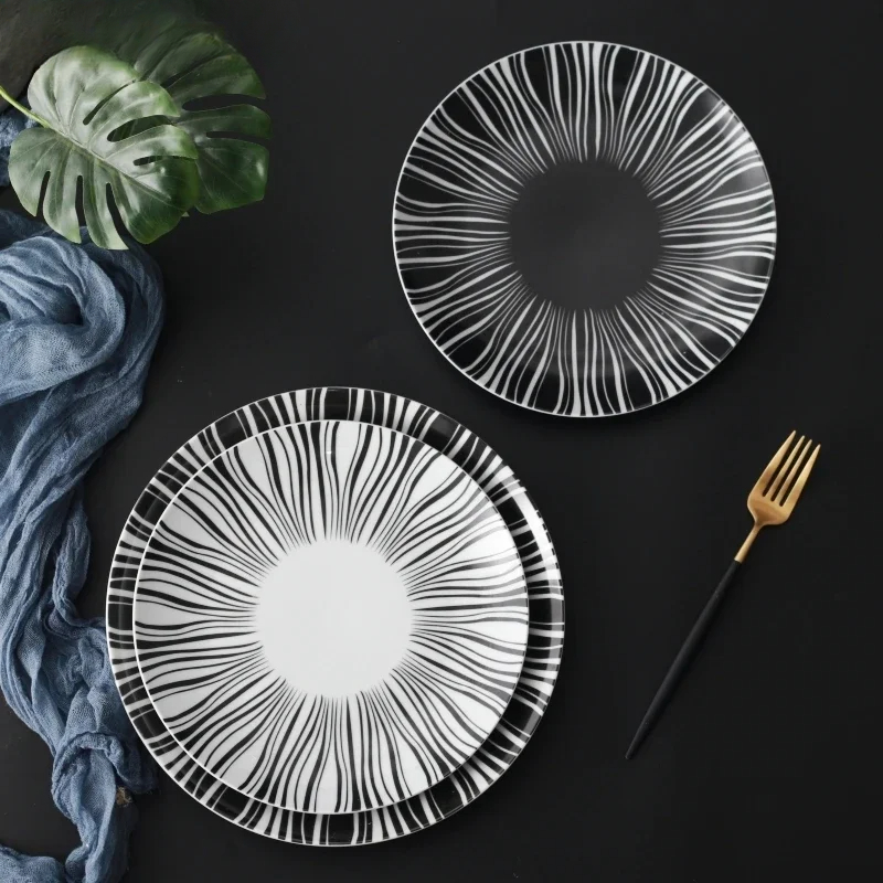 Ceramic Black White Stripes Ta - Food Good Snacks review and price