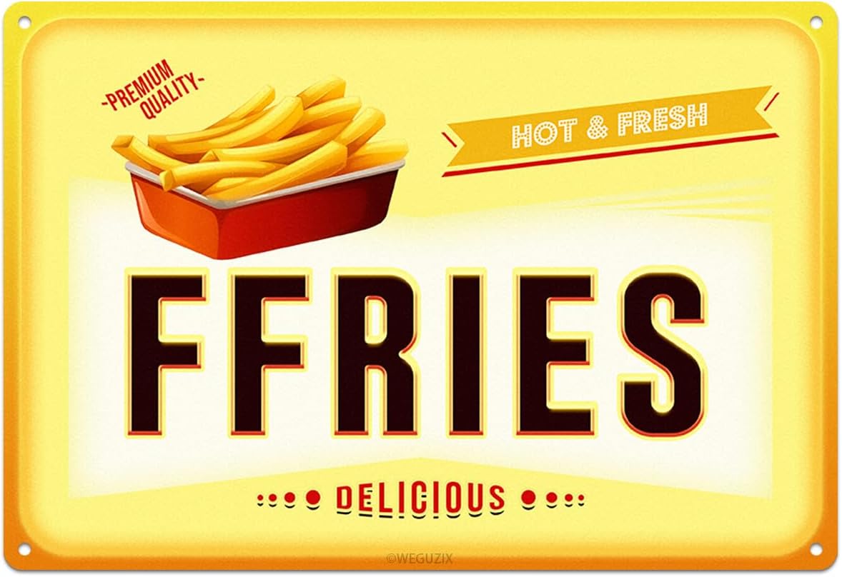 Y1,Funny French Fries Metal Si - Food Snacks Corner review and price