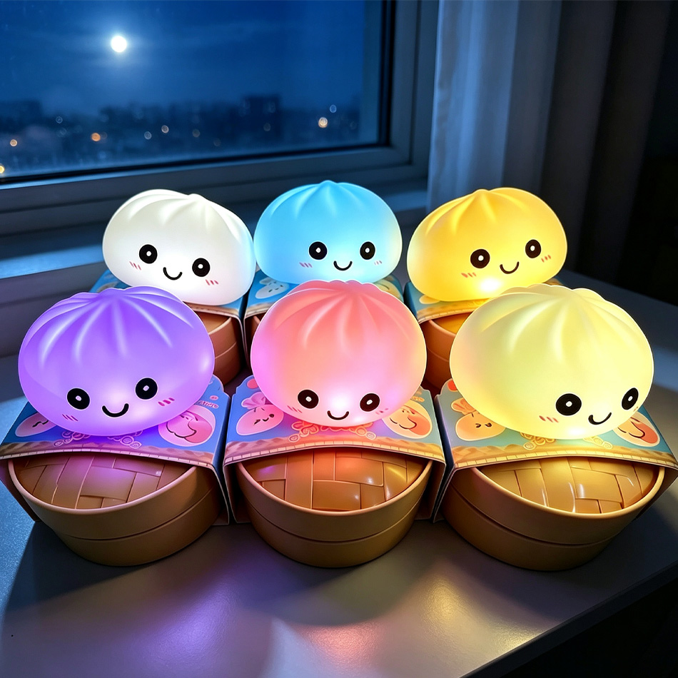 Aesthetic LED Bun Night Light, - Food Grocery Snacks review and price