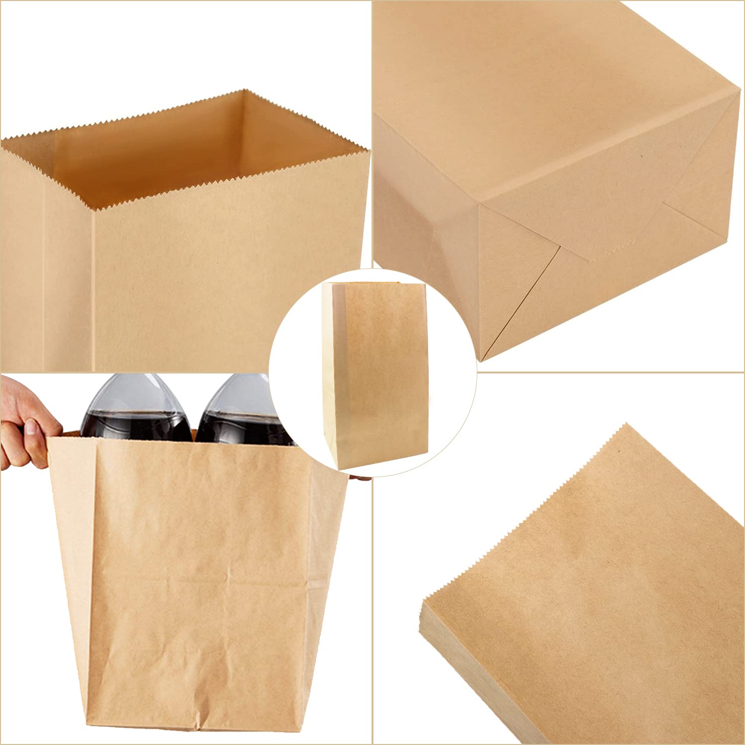 50/100pcs Lunch Paper Bags Kra - Food Grocery Snacks review and price
