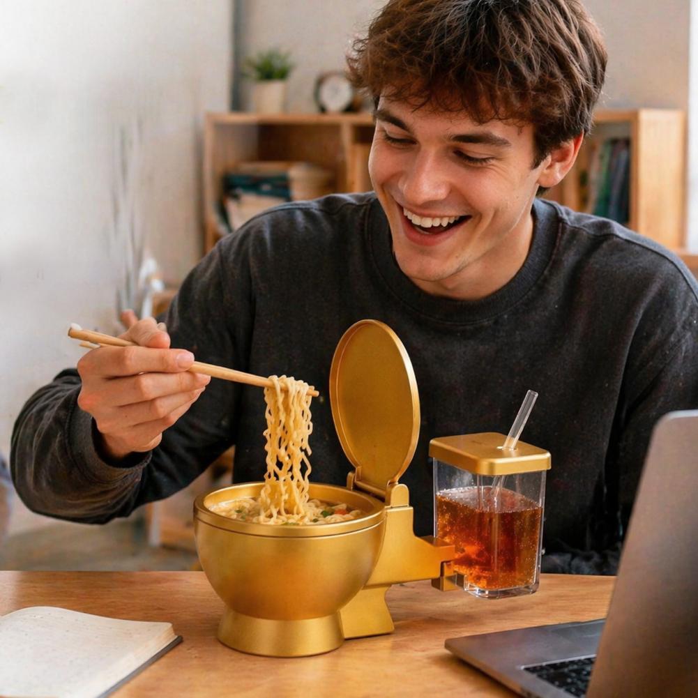 Toilet Shaped Ramen Bowl Set,  - Food Snacks Drinks review and price